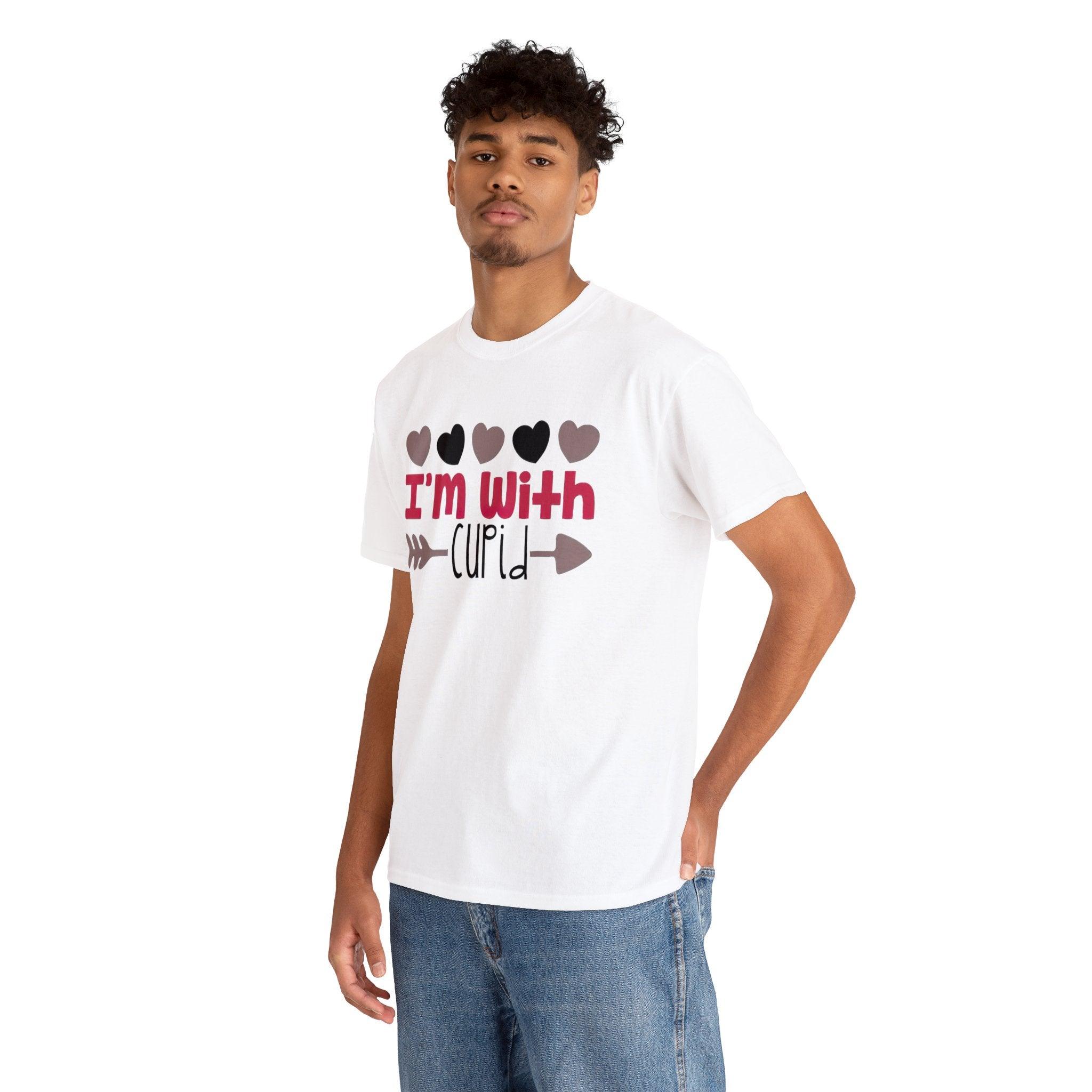 "I_m_with_cupid" Unisex Heavy Cotton Tee - TeeVogue