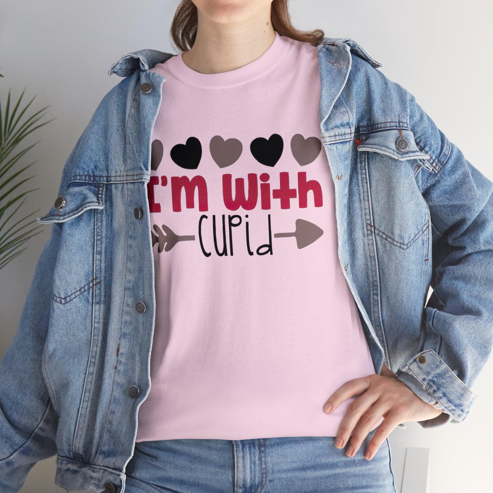 "I_m_with_cupid" Unisex Heavy Cotton Tee - TeeVogue