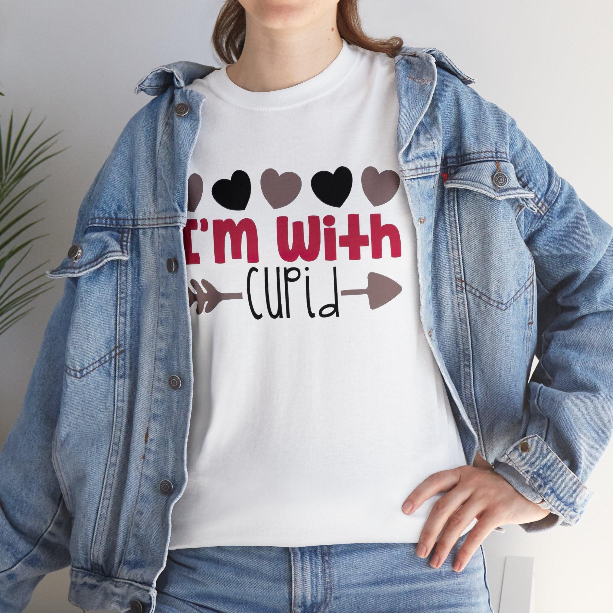 "I_m_with_cupid" Unisex Heavy Cotton Tee - TeeVogue