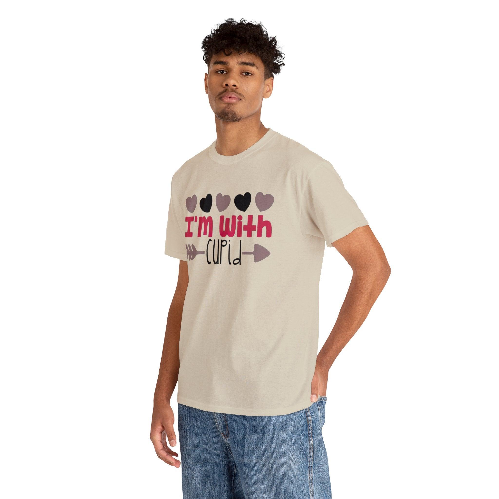 "I_m_with_cupid" Unisex Heavy Cotton Tee - TeeVogue