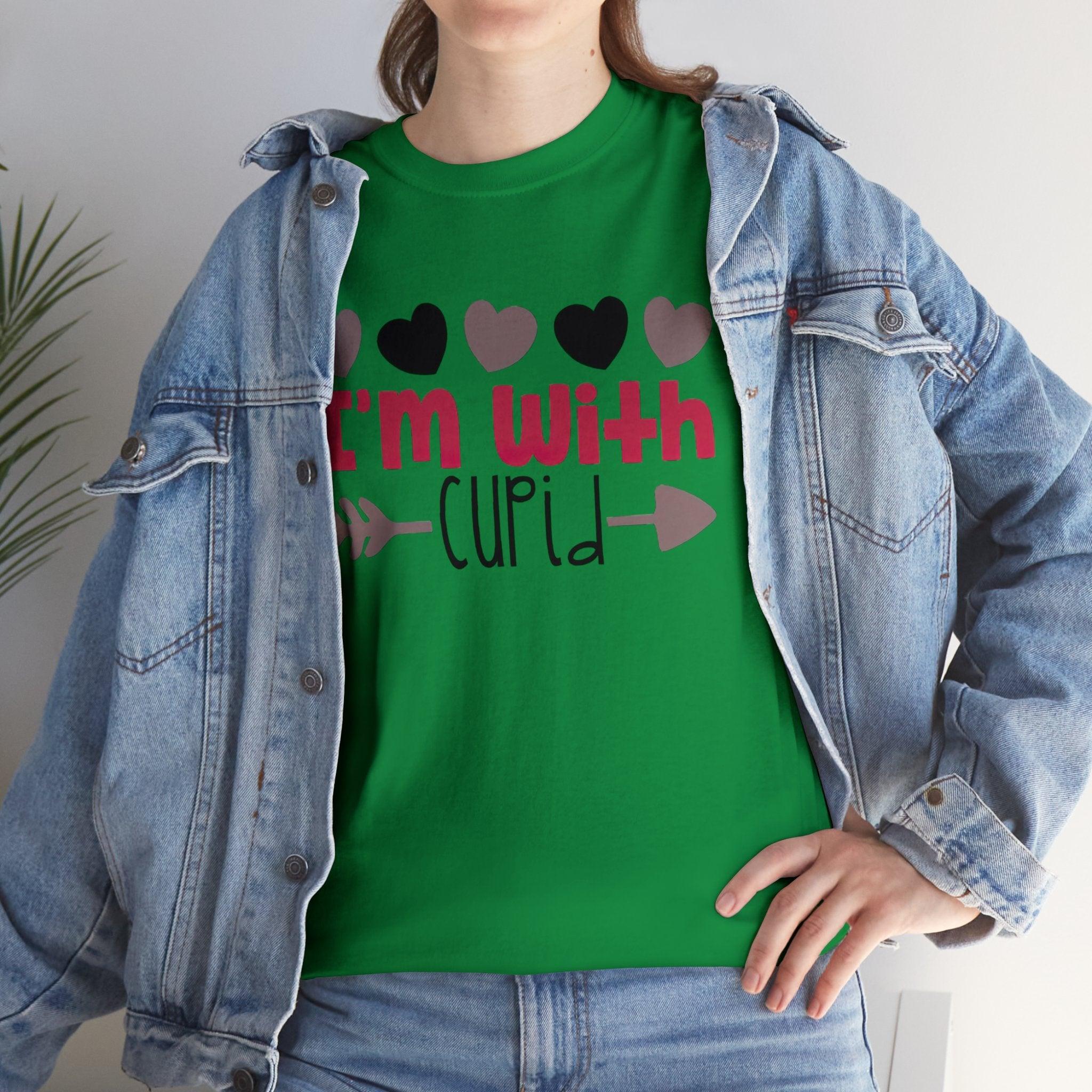 "I_m_with_cupid" Unisex Heavy Cotton Tee - TeeVogue