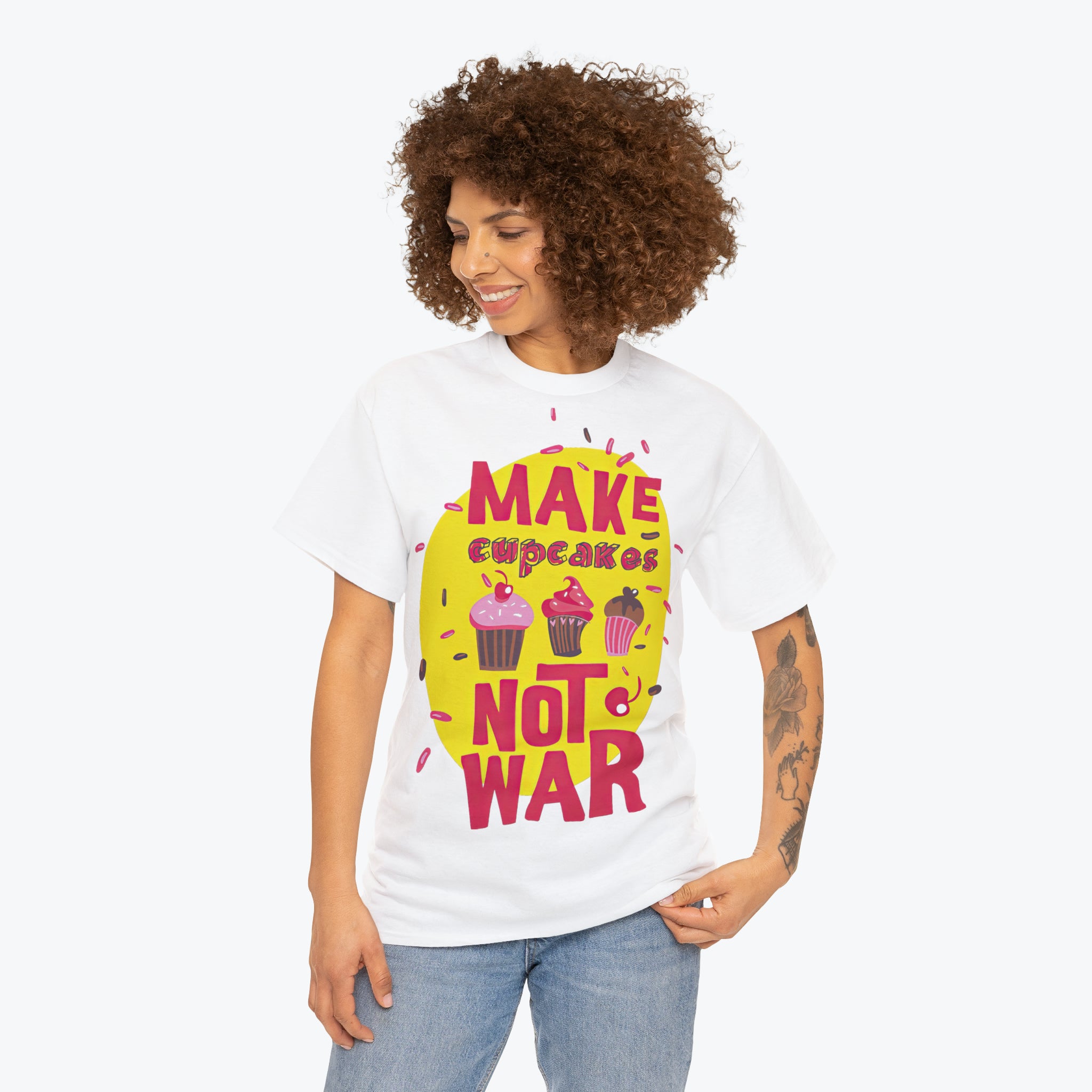 Make pancake , not war front printed