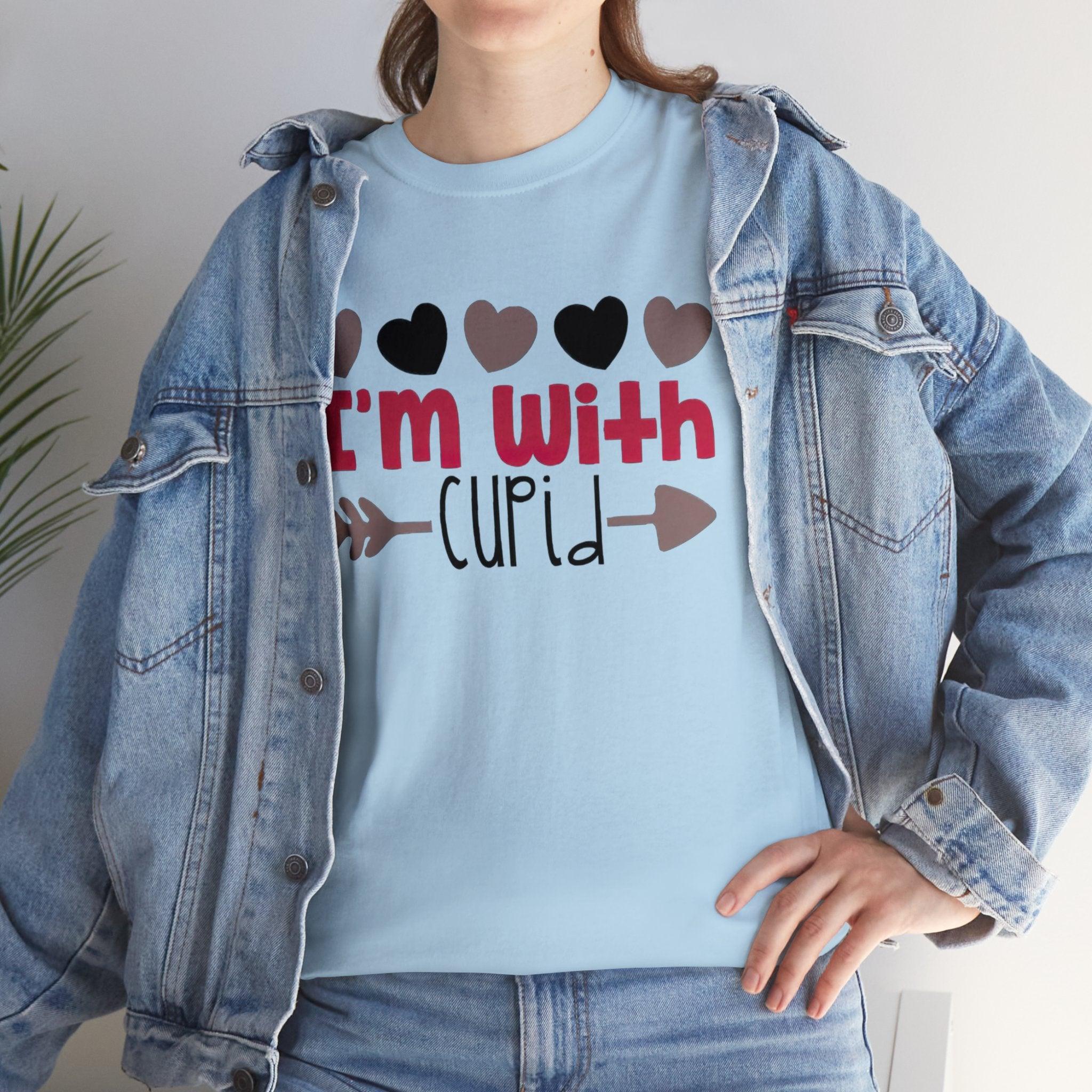 "I_m_with_cupid" Unisex Heavy Cotton Tee - TeeVogue